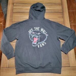 VANS LS Black Unisex Hoodie Panther Graphic - Size Medium